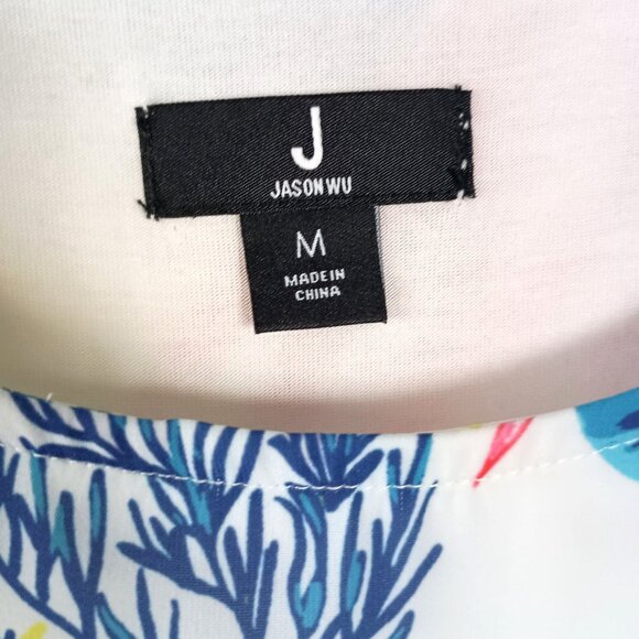 Jason Wu Printed Chiffon Blouse with Tank Top Size M Women’s Layered Top - Picture 4 of 5